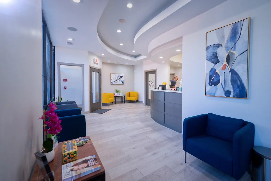 Reception and waiting area at Mount Prospect Dental Care in Mount Prospect, IL
